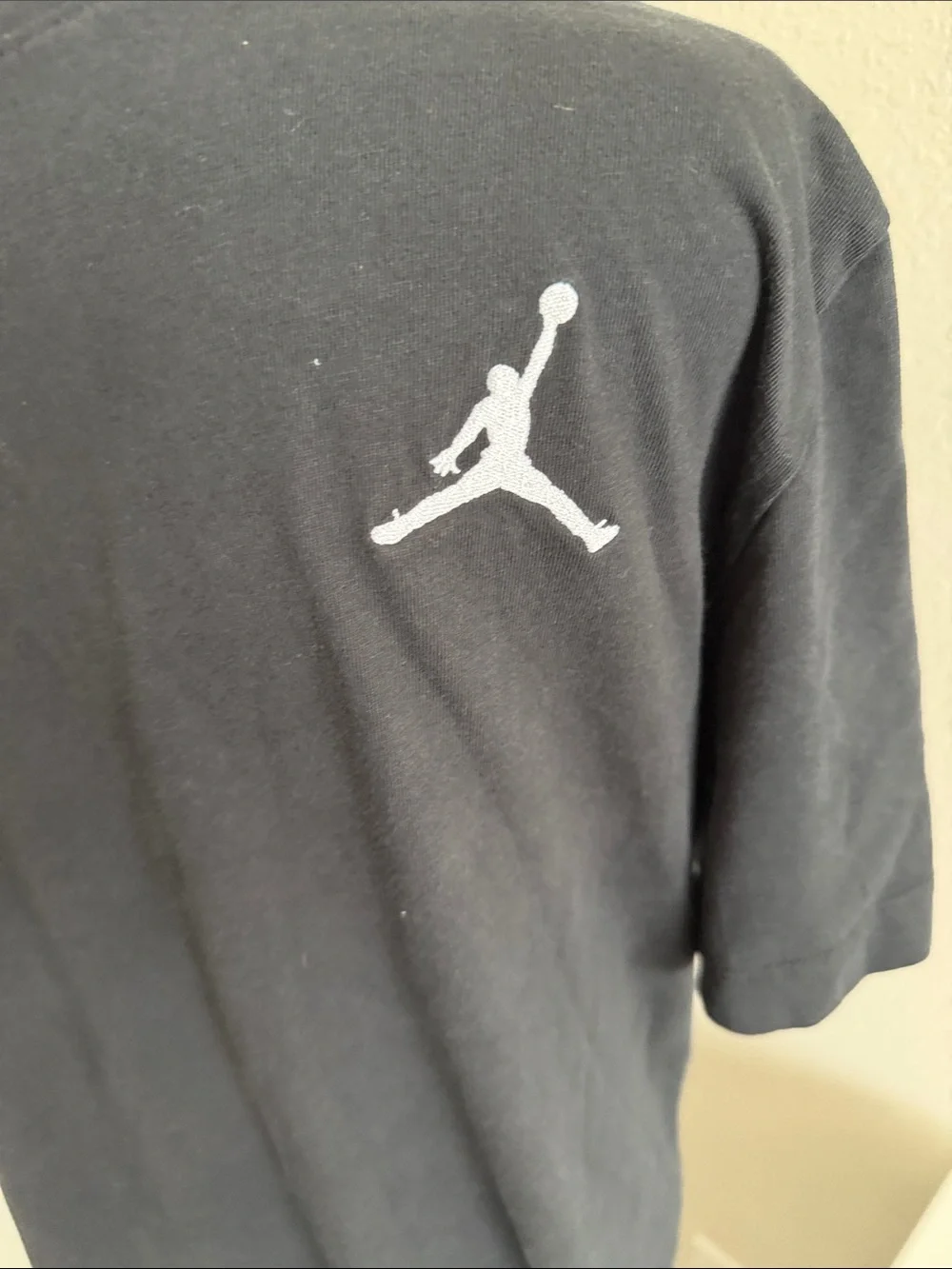 Jordan Black Short Sleeve Tee with White Jumpman